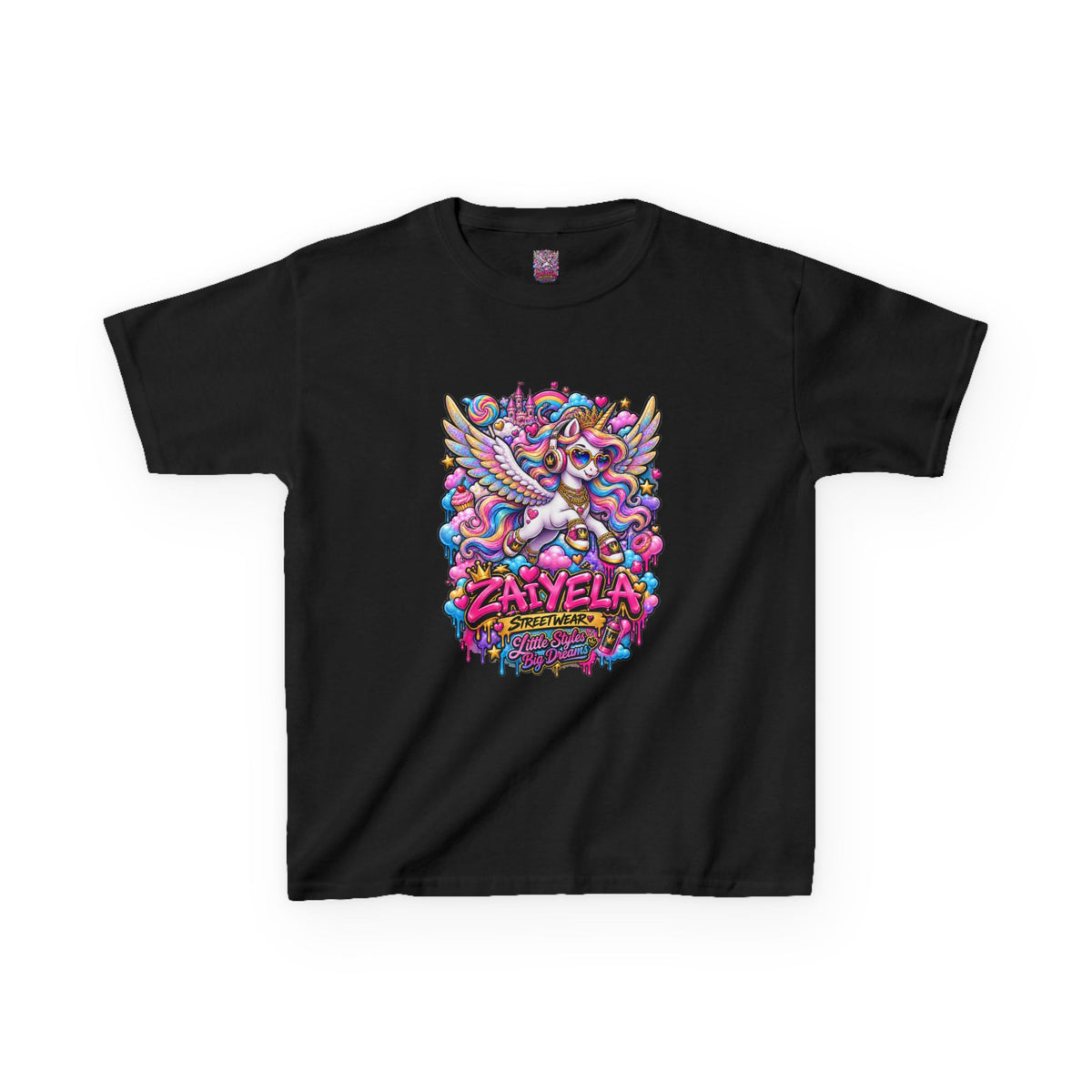 Kids Tee — Colorful Pegasus Dragon Graphic
