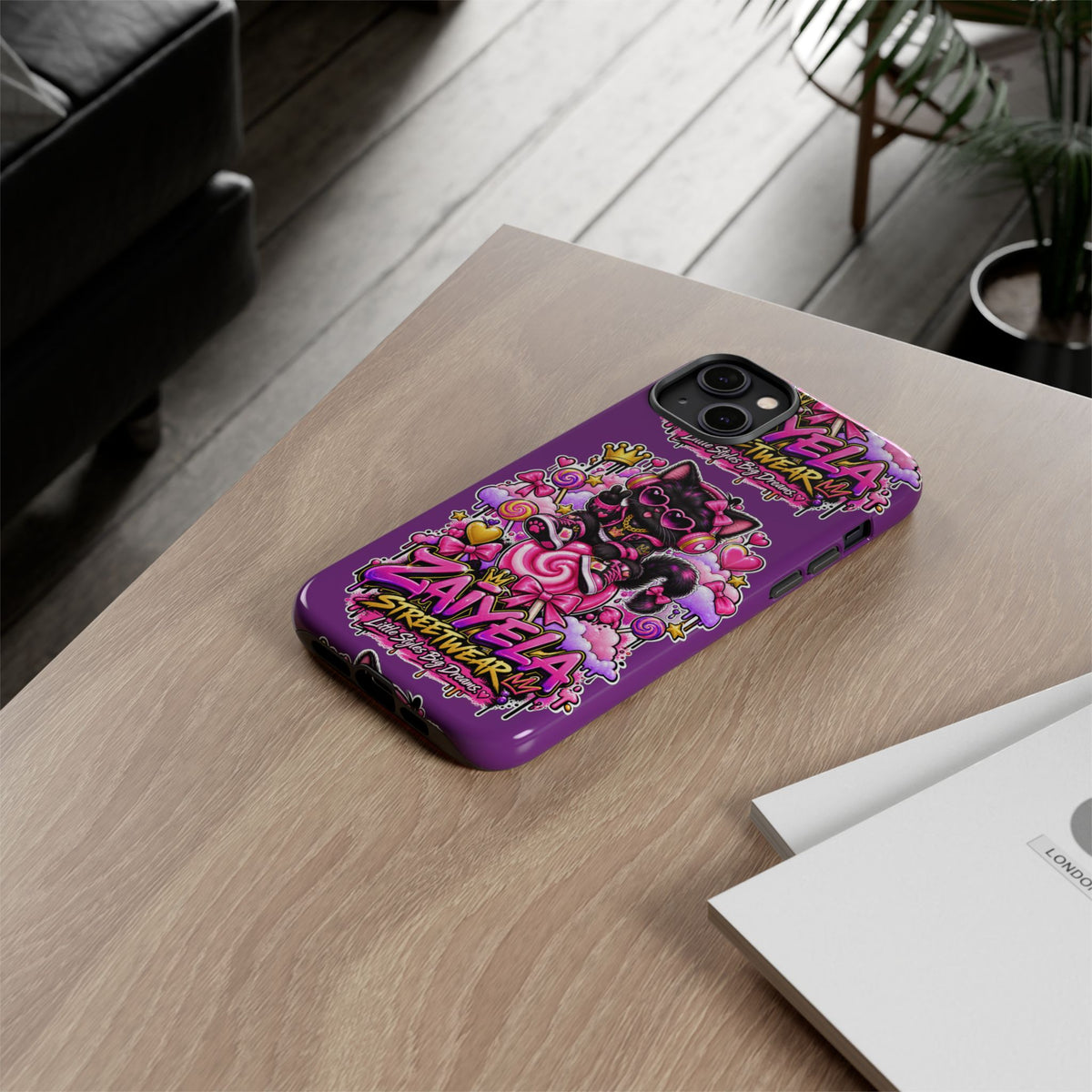 Cute Black Cat Candy Phone Case — Zaiyela Streetwear Magical Kitty