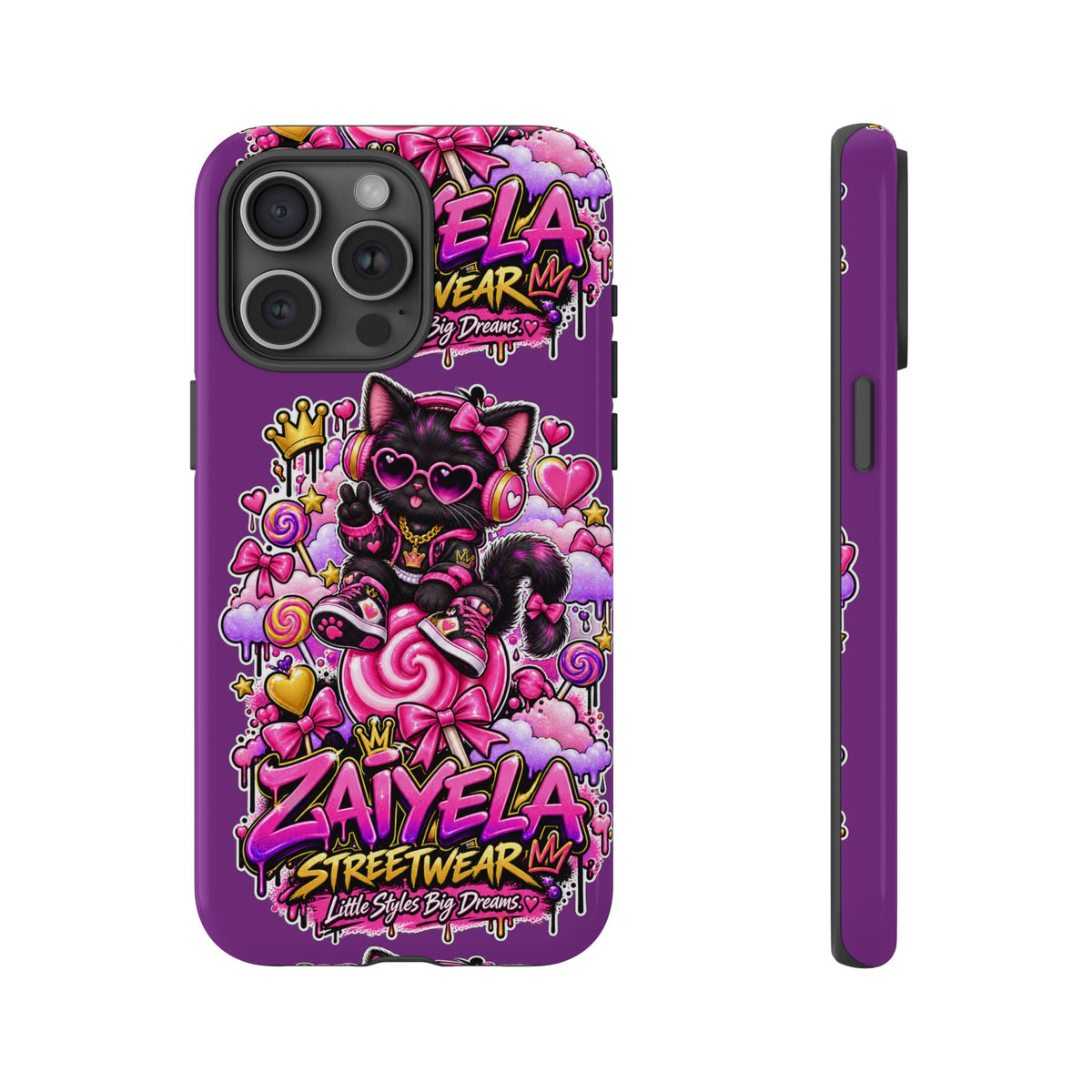 Cute Black Cat Candy Phone Case — Zaiyela Streetwear Magical Kitty