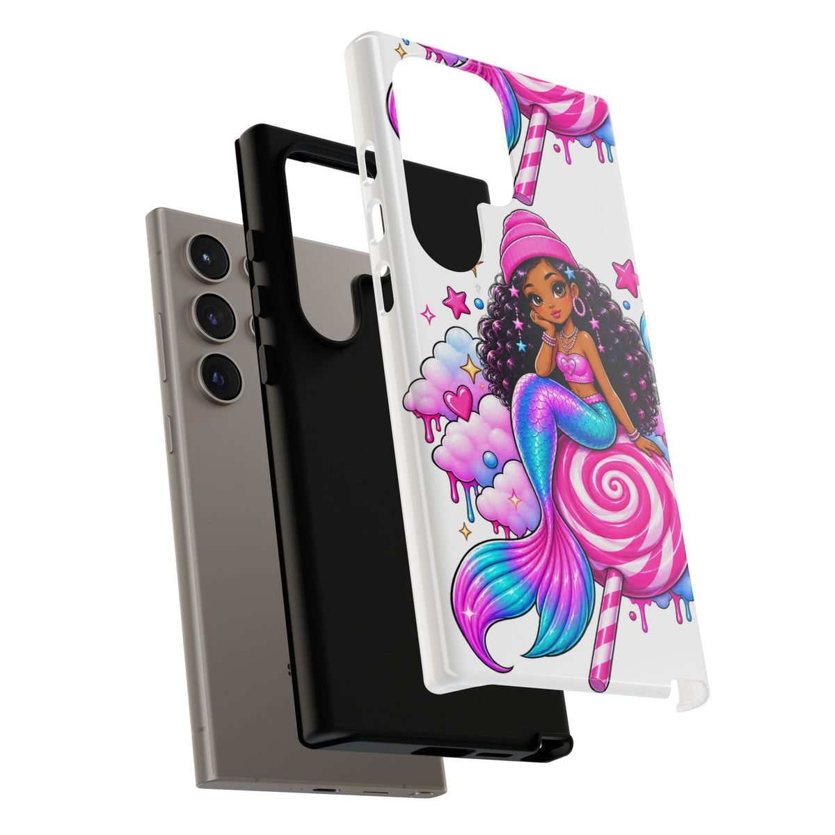 Cute Mermaid Candy Phone Case  Pink Lollipop Fantasy Tough Case