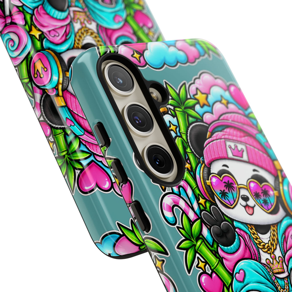 Cute Panda Phone Case Glam Panda Tropical Design