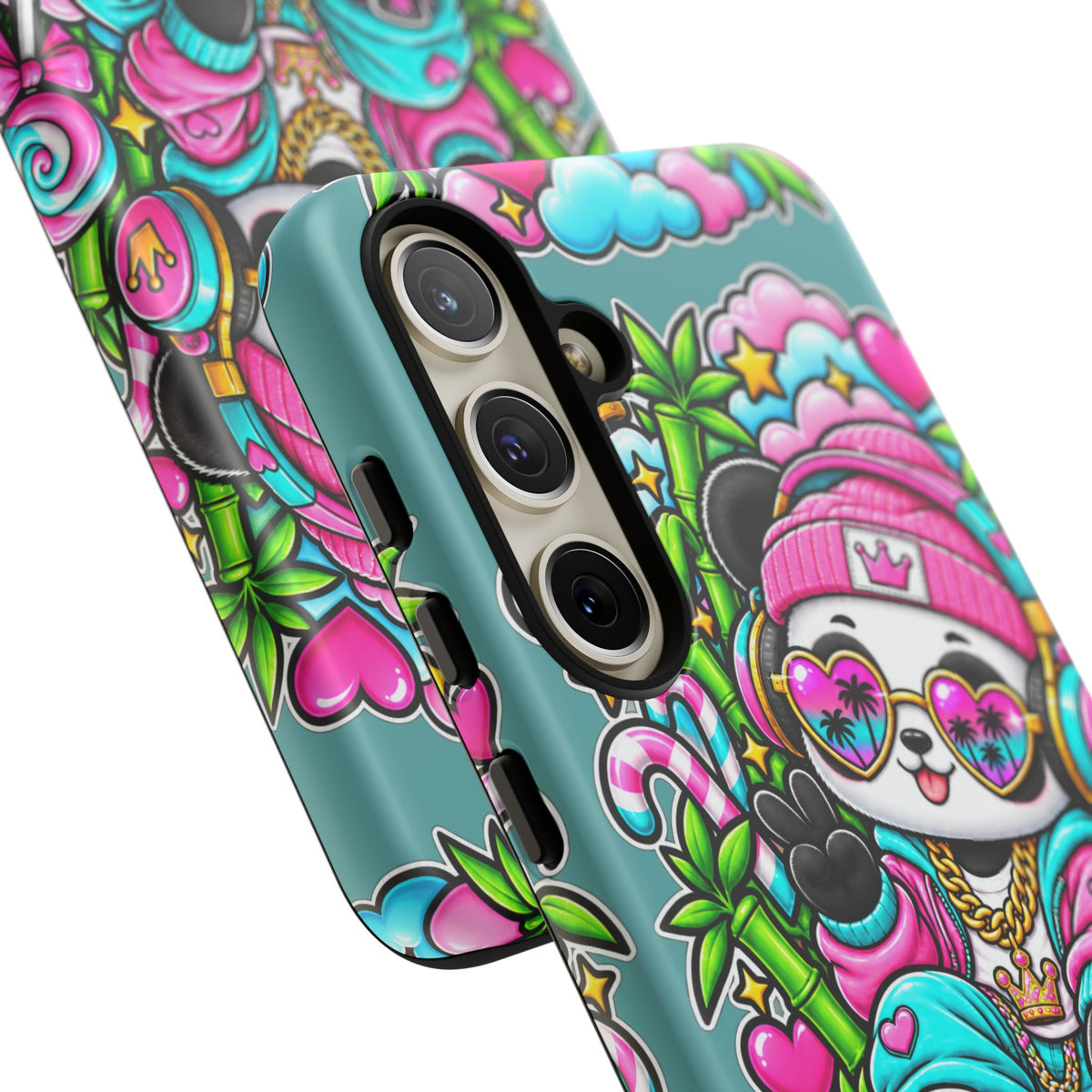 Cute Panda Phone Case Glam Panda Tropical Design