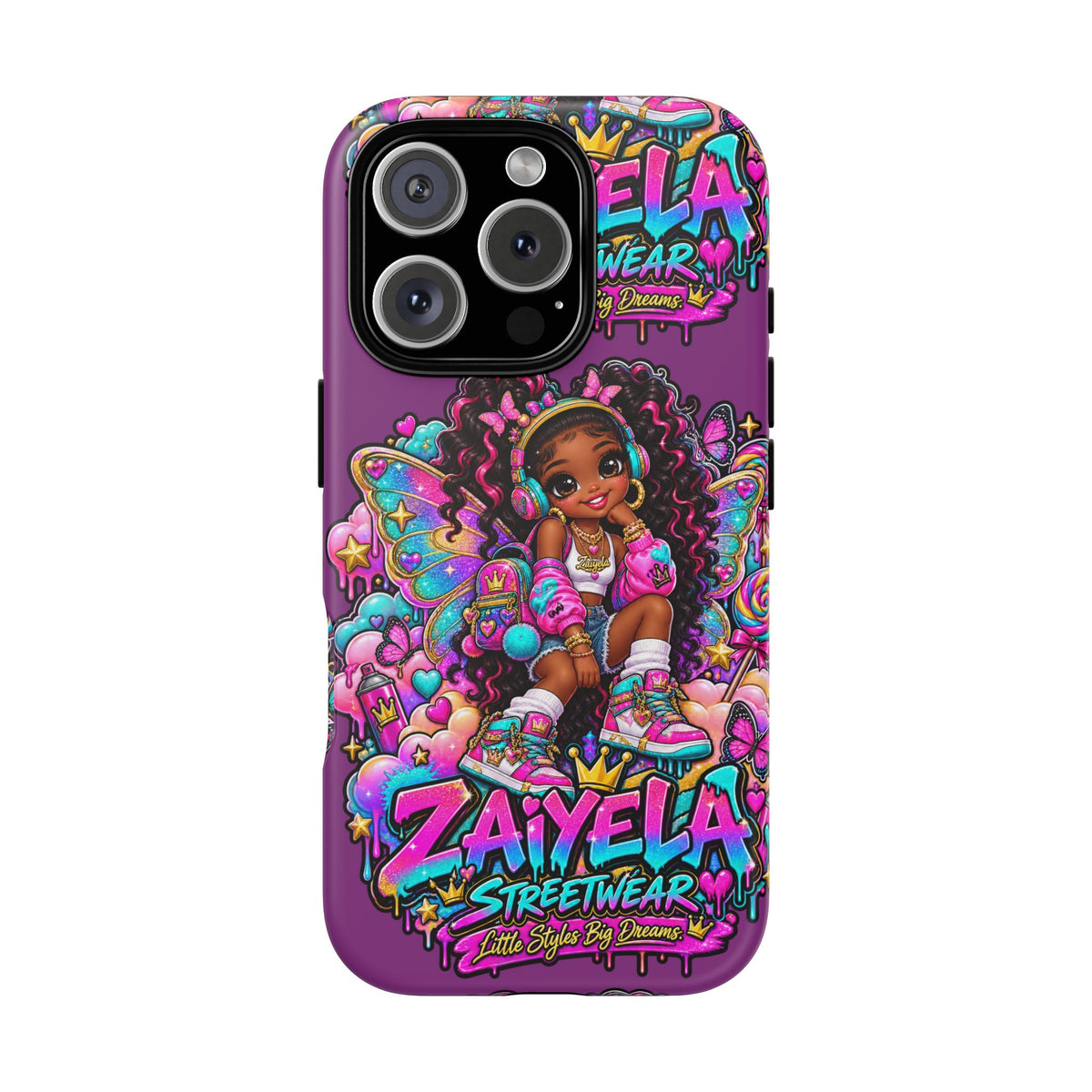 Cute Afro Rainbow Fairy Phone Case Fairy Streetwear Princess Protective Cover
