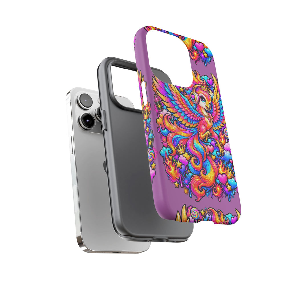 Phone Case — Vibrant Rainbow Phoenix with Headphones