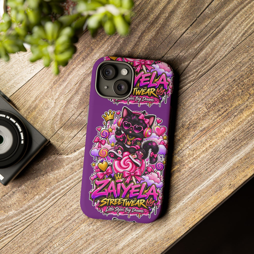 Cute Black Cat Candy Phone Case — Zaiyela Streetwear Magical Kitty