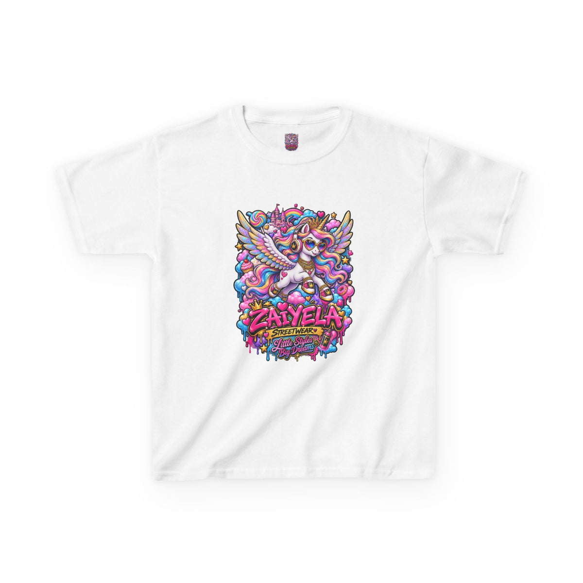 Kids Tee — Colorful Pegasus Dragon Graphic