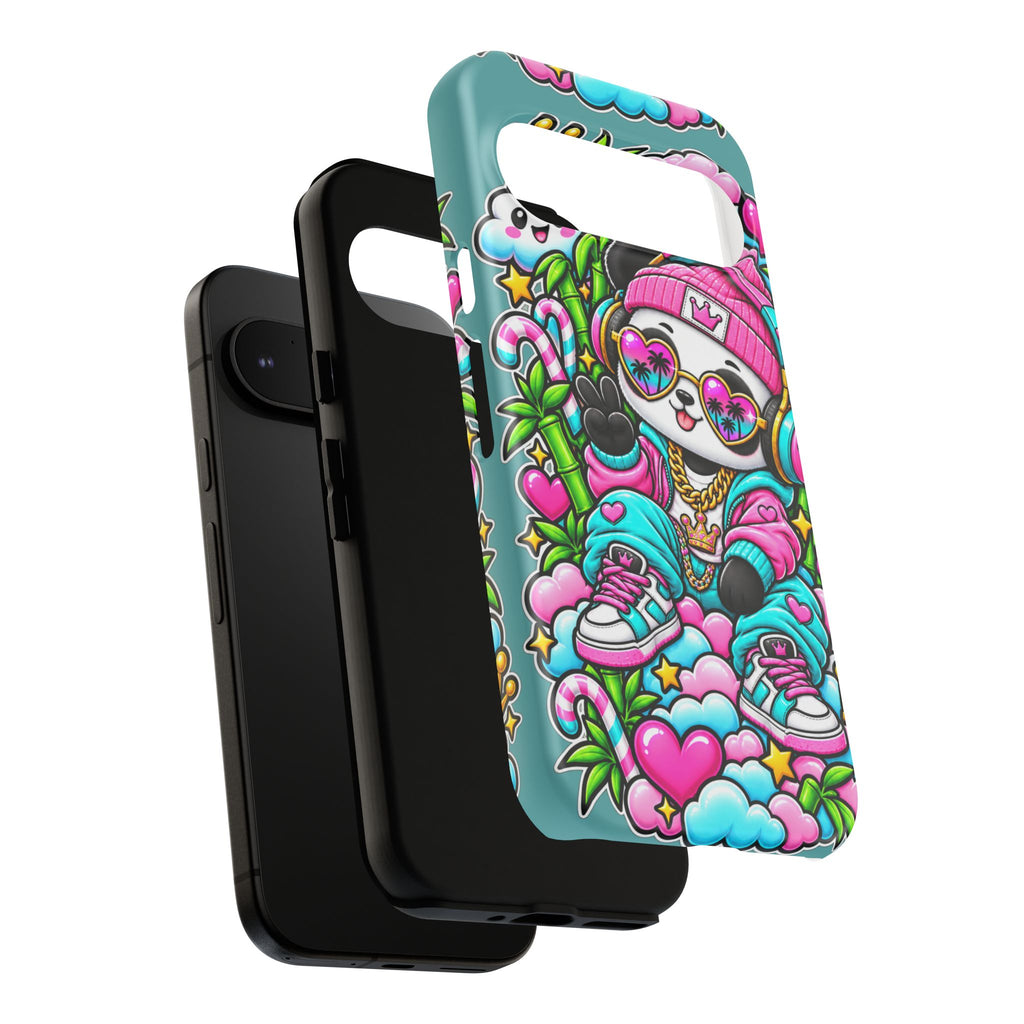 Cute Panda Phone Case Glam Panda Tropical Design