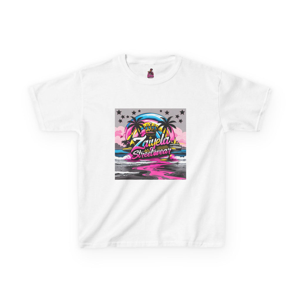 Kids Tee  Retro Neon  Sweetwater Tropical Sunset Graphic