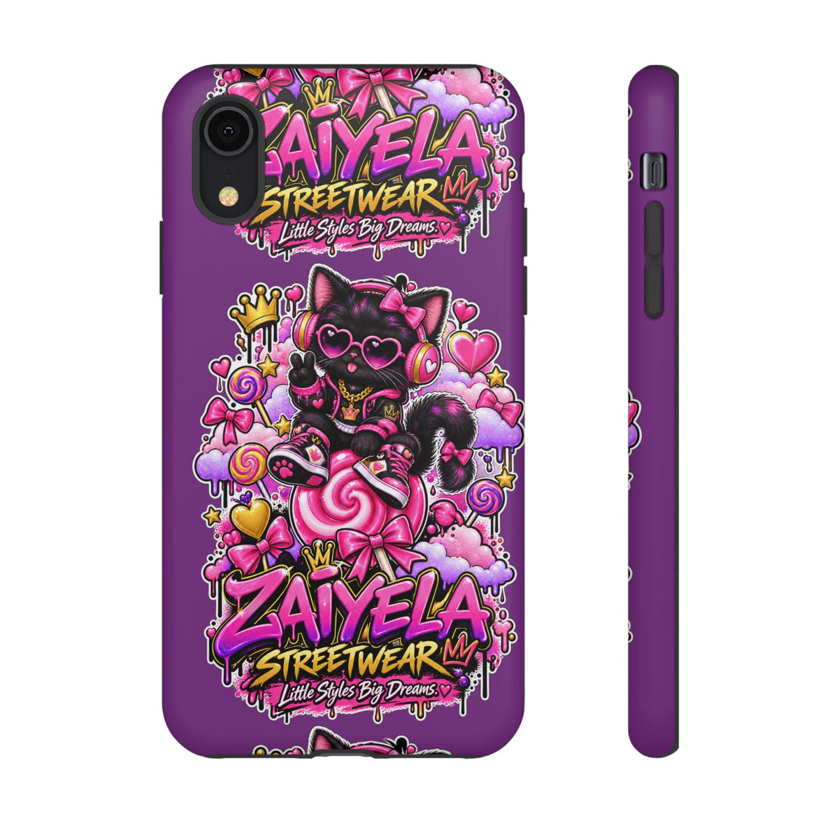Cute Black Cat Candy Phone Case — Zaiyela Streetwear Magical Kitty