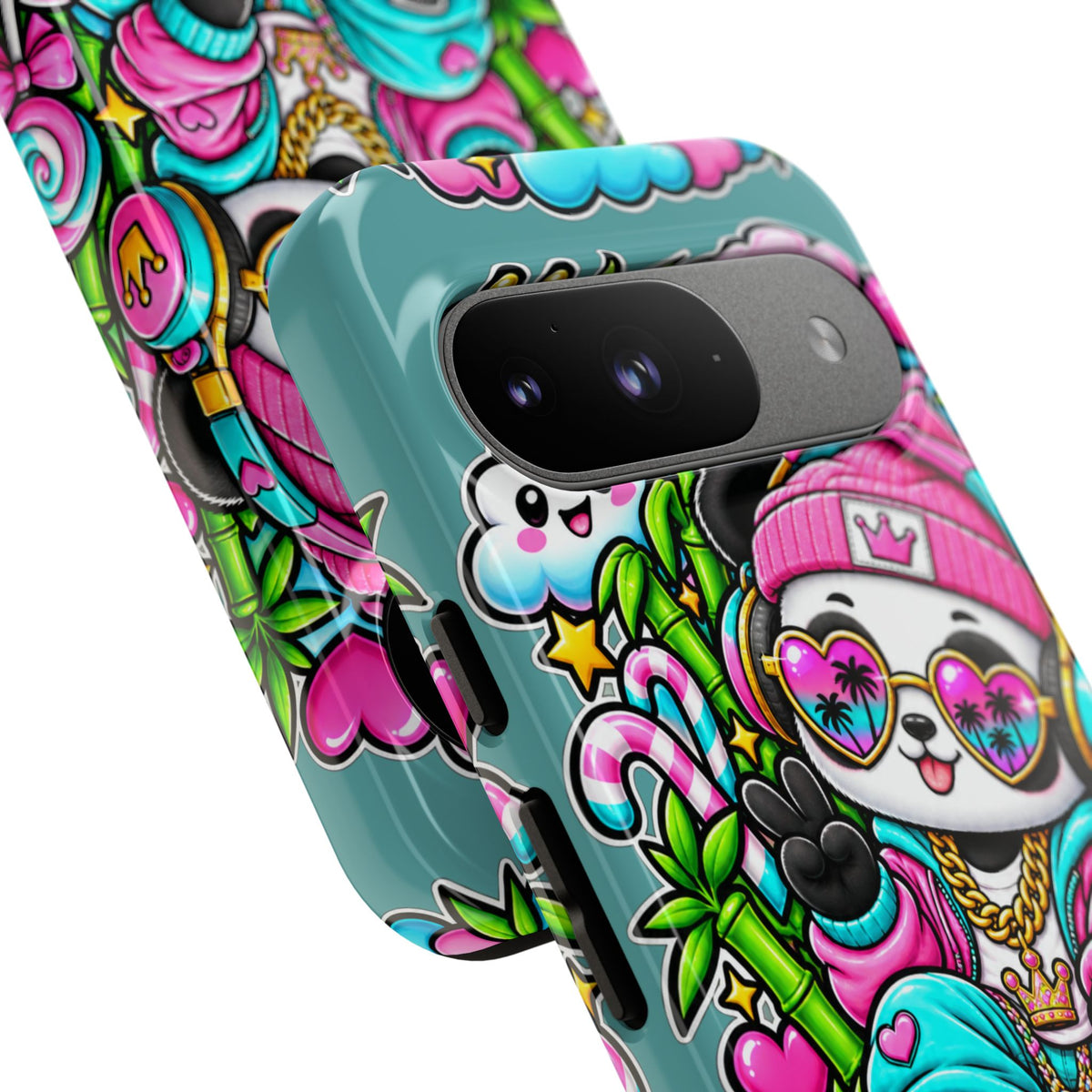 Cute Panda Phone Case Glam Panda Tropical Design