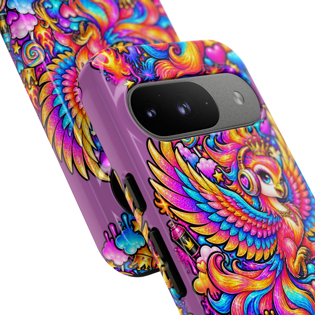 Phone Case — Vibrant Rainbow Phoenix with Headphones
