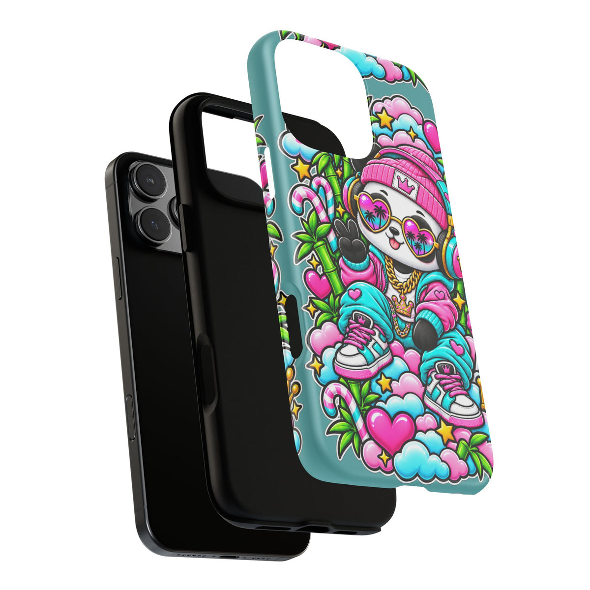 Cute Panda Phone Case Glam Panda Tropical Design