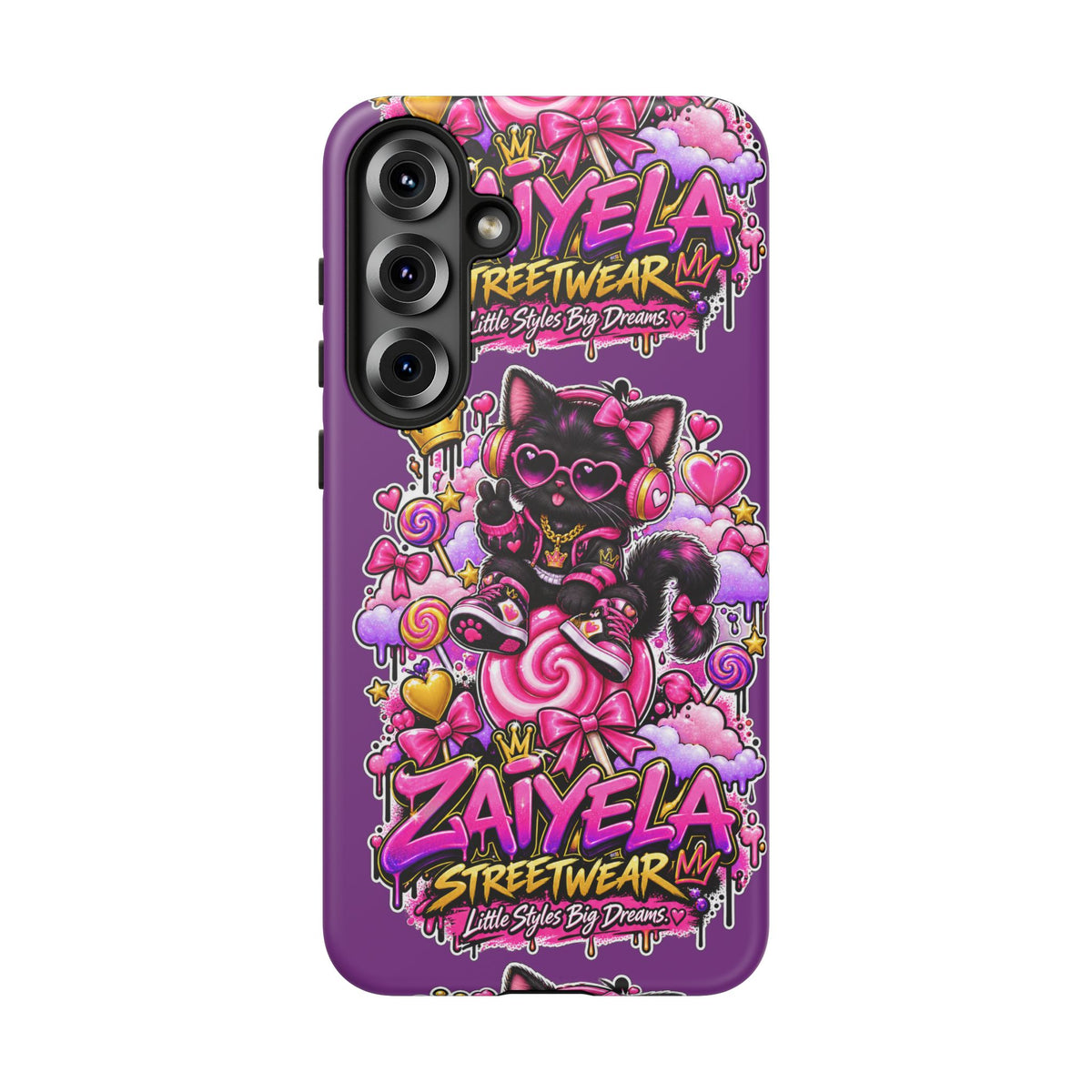 Cute Black Cat Candy Phone Case — Zaiyela Streetwear Magical Kitty