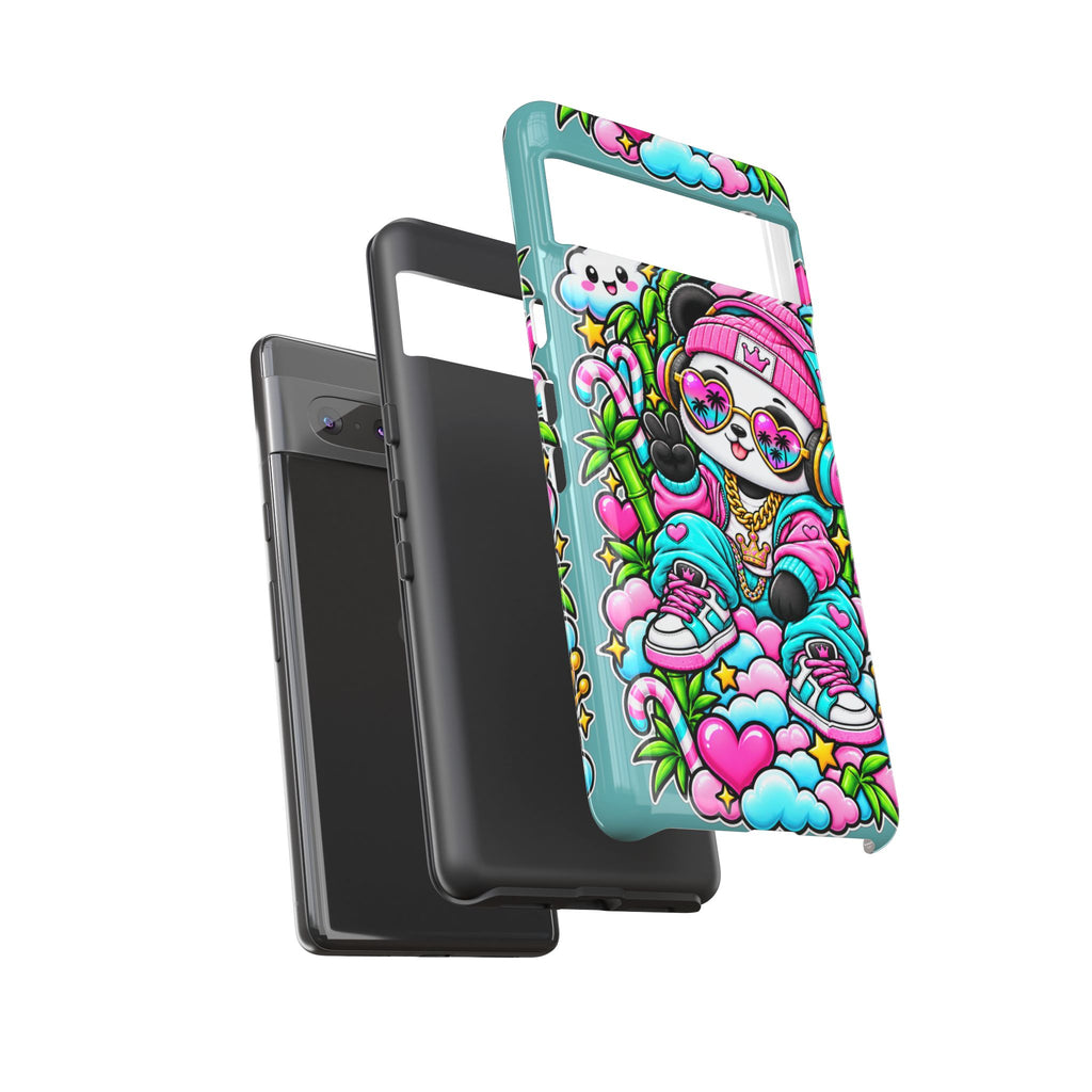 Cute Panda Phone Case Glam Panda Tropical Design
