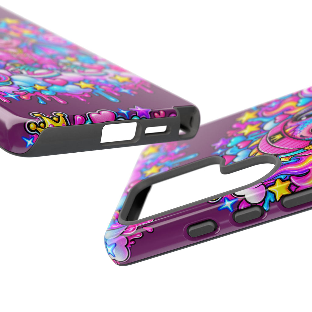 Cute Dragon Phone Case Purple Heart Crown Design