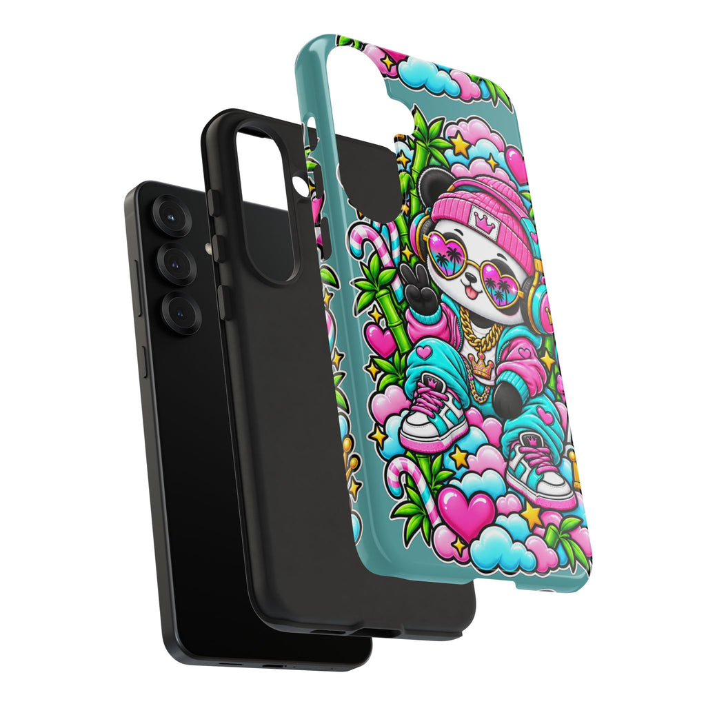 Cute Panda Phone Case Glam Panda Tropical Design