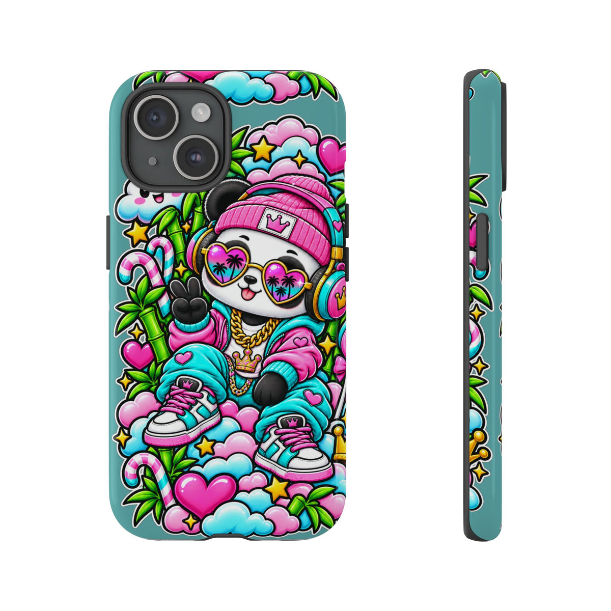 Cute Panda Phone Case Glam Panda Tropical Design