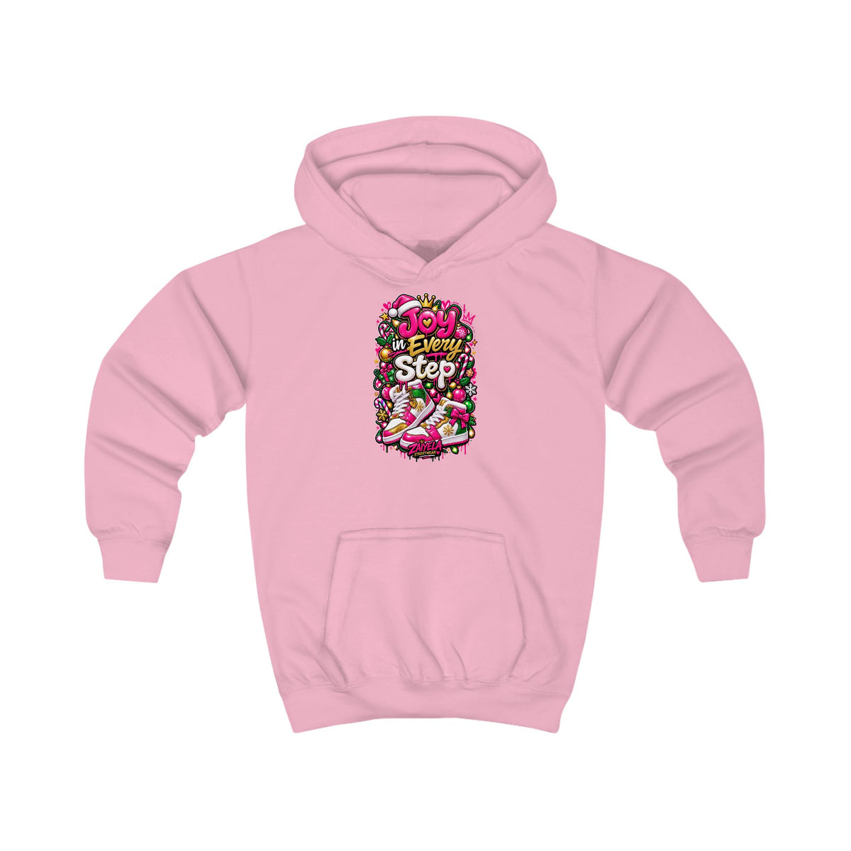 Kids Hoodie Joy in Every Step Holiday Graphic Hoodie