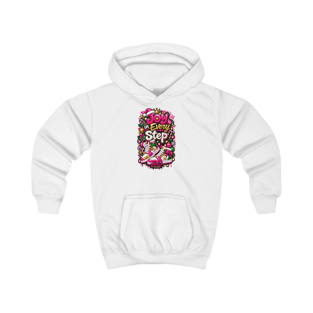 Kids Hoodie Joy in Every Step Holiday Graphic Hoodie