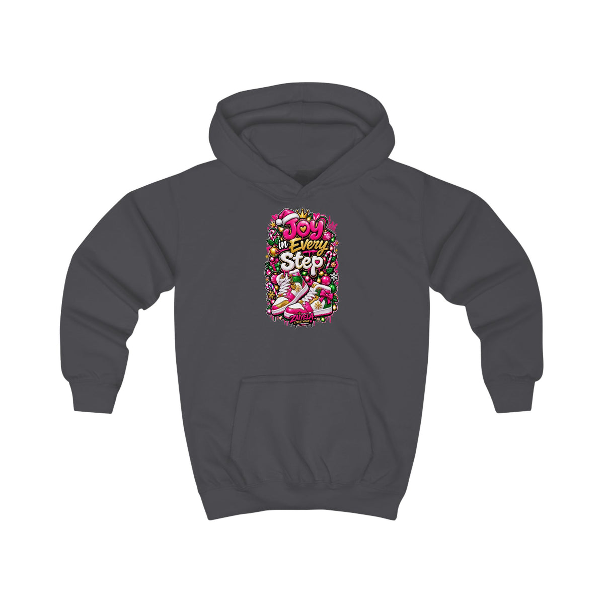 Kids Hoodie Joy in Every Step Holiday Graphic Hoodie