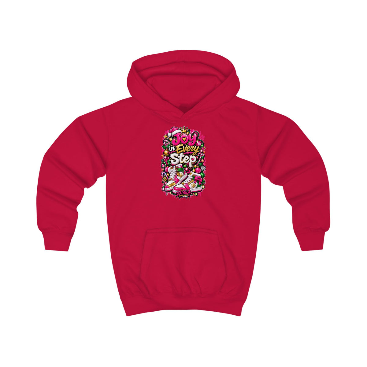 Kids Hoodie Joy in Every Step Holiday Graphic Hoodie