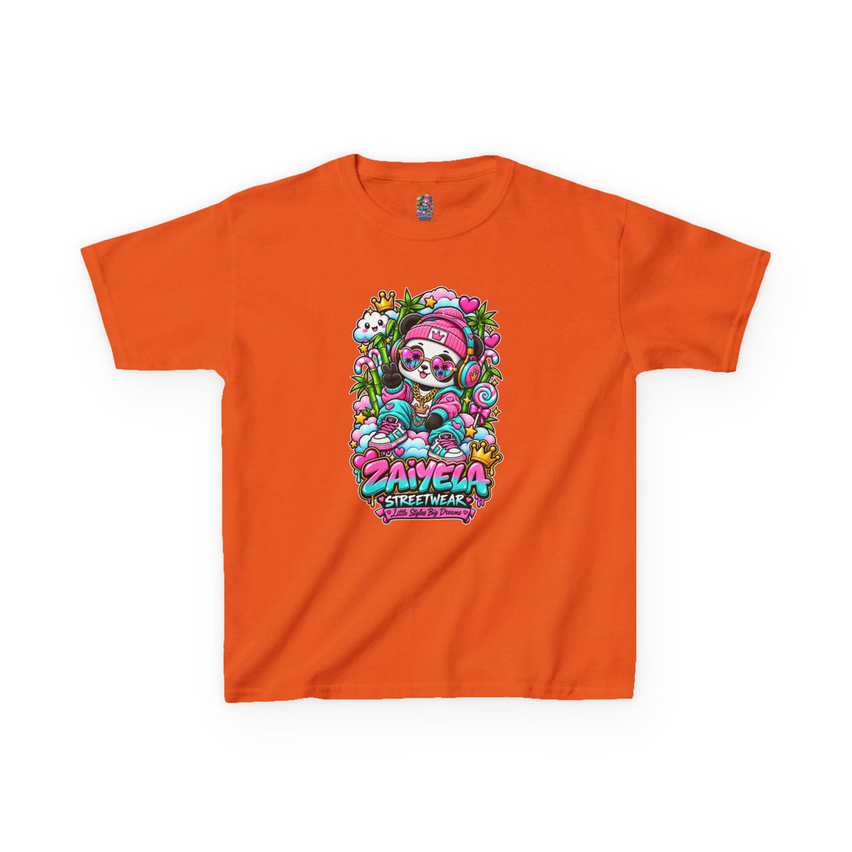 Kids T-Shirt Colorful Glam Panda Graphic Tee