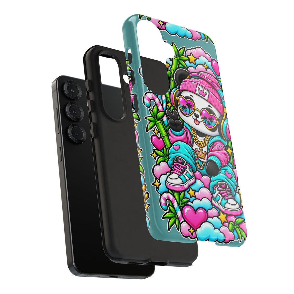Cute Panda Phone Case Glam Panda Tropical Design