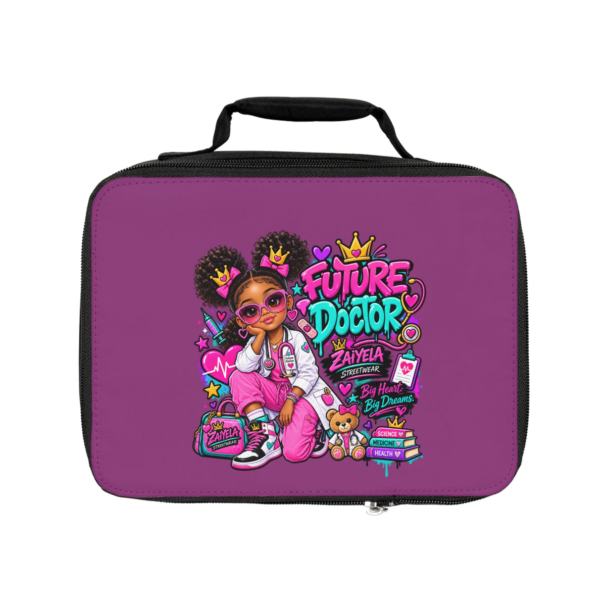 Kids "Future Doctor" Lunch Bag — Personalized Girls Medical Career Lunchbox