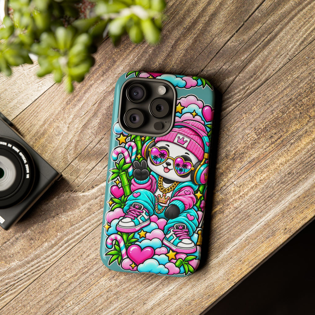 Cute Panda Phone Case Glam Panda Tropical Design