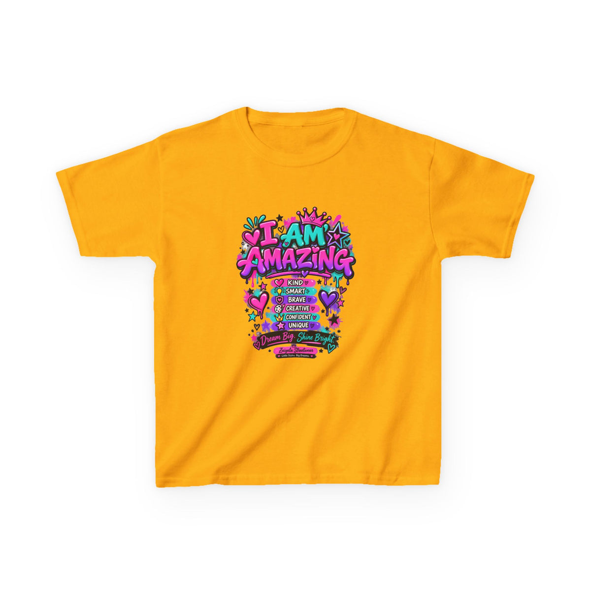 Kids T-Shirt — "I Am Amazing" Positive Affirmation Tee