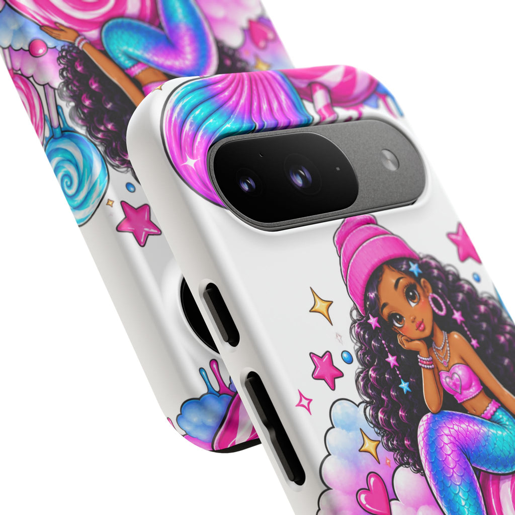 Cute Mermaid Candy Phone Case  Pink Lollipop Fantasy Tough Case