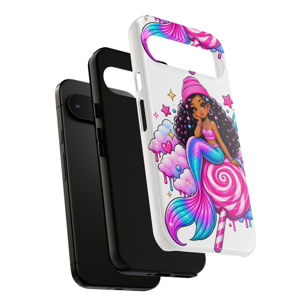 Cute Mermaid Candy Phone Case  Pink Lollipop Fantasy Tough Case