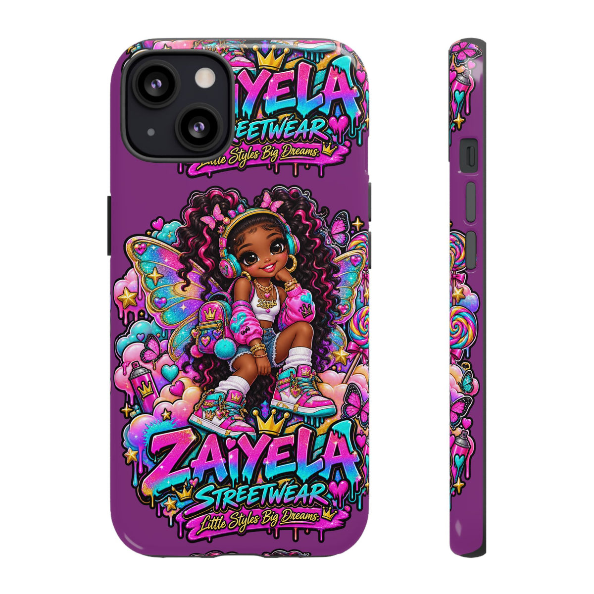 Cute Afro Rainbow Fairy Phone Case Fairy Streetwear Princess Protective Cover