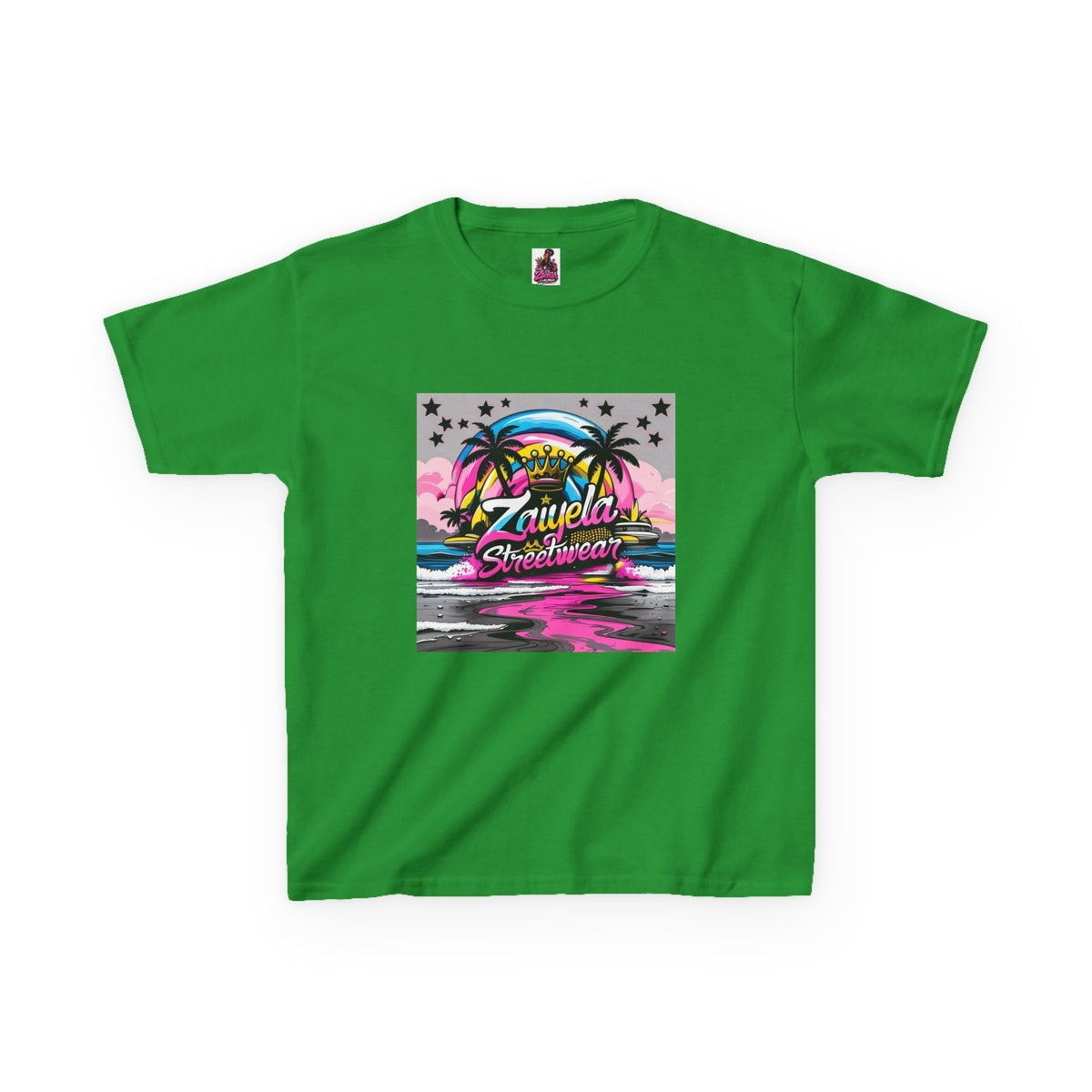 Kids Tee  Retro Neon  Sweetwater Tropical Sunset Graphic