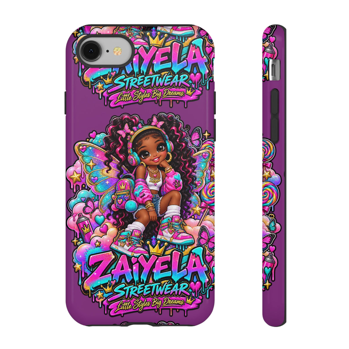 Cute Afro Rainbow Fairy Phone Case Fairy Streetwear Princess Protective Cover