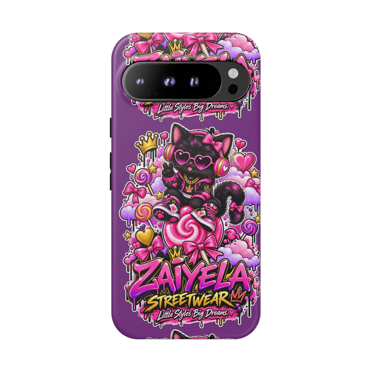Cute Black Cat Candy Phone Case — Zaiyela Streetwear Magical Kitty