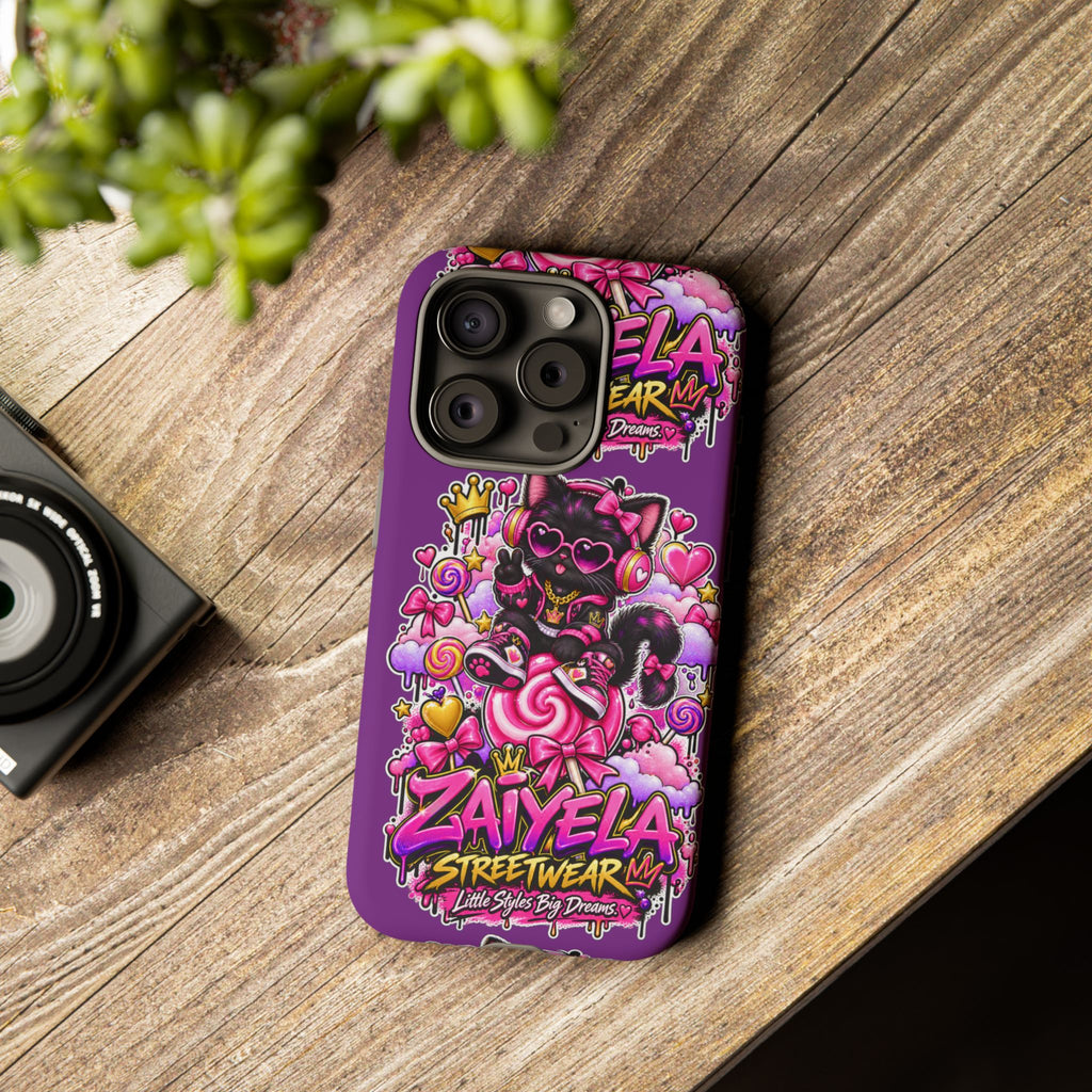 Cute Black Cat Candy Phone Case — Zaiyela Streetwear Magical Kitty