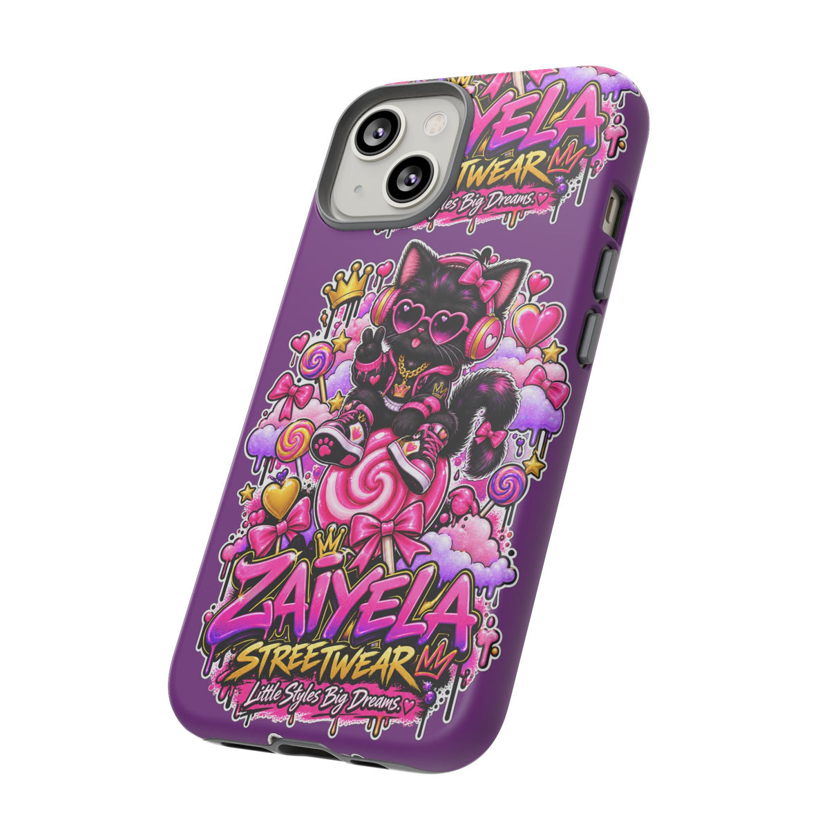 Cute Black Cat Candy Phone Case — Zaiyela Streetwear Magical Kitty