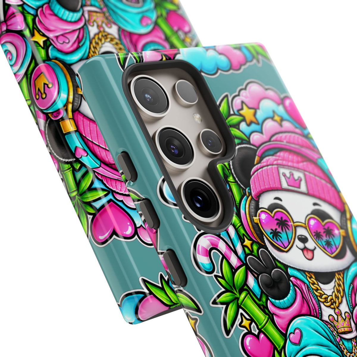 Cute Panda Phone Case Glam Panda Tropical Design