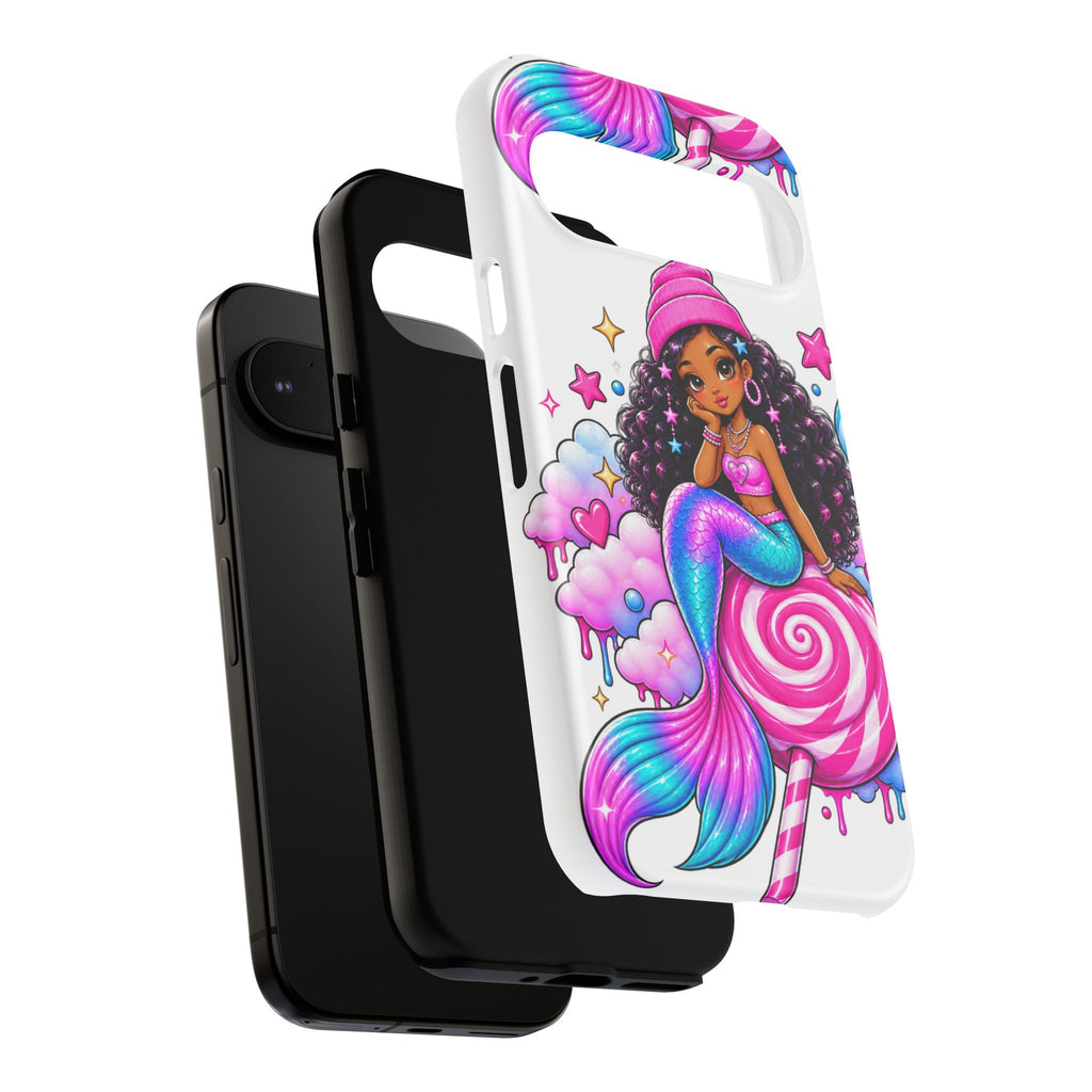 Cute Mermaid Candy Phone Case  Pink Lollipop Fantasy Tough Case