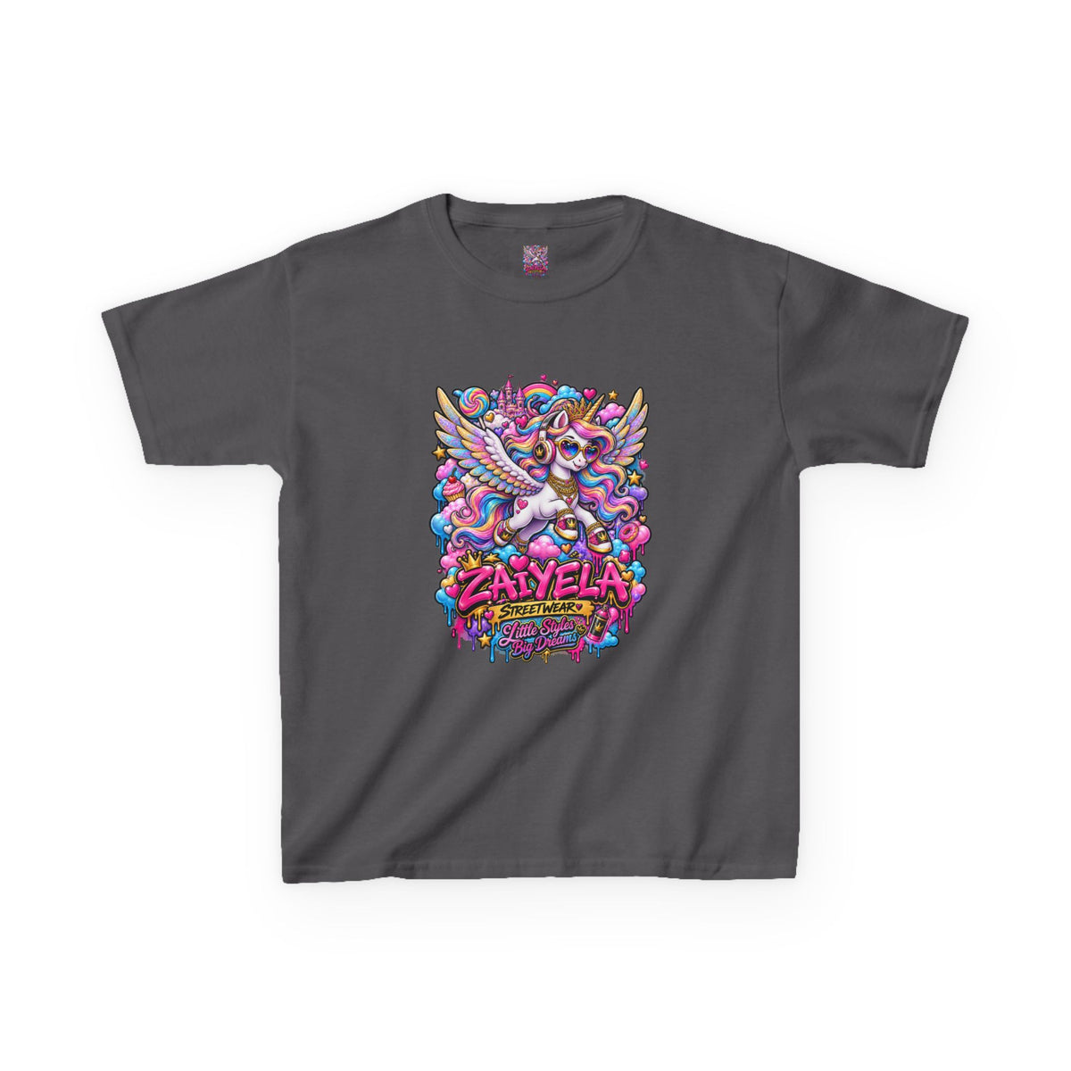 Kids Tee — Colorful Pegasus Dragon Graphic