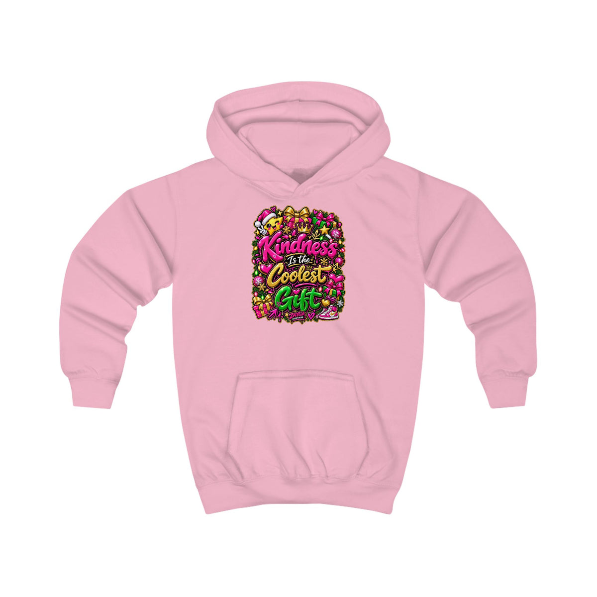 Kids Hoodie  Colorful Holiday Kids Hoodie (Kindness Is The Coolest Craft)