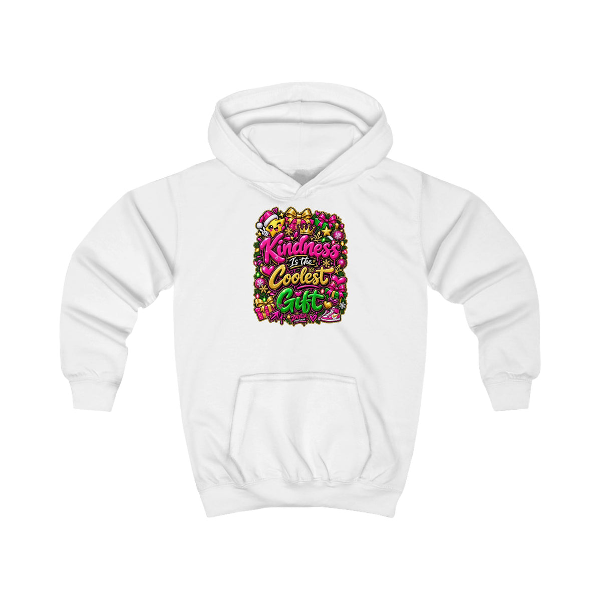Kids Hoodie  Colorful Holiday Kids Hoodie (Kindness Is The Coolest Craft)