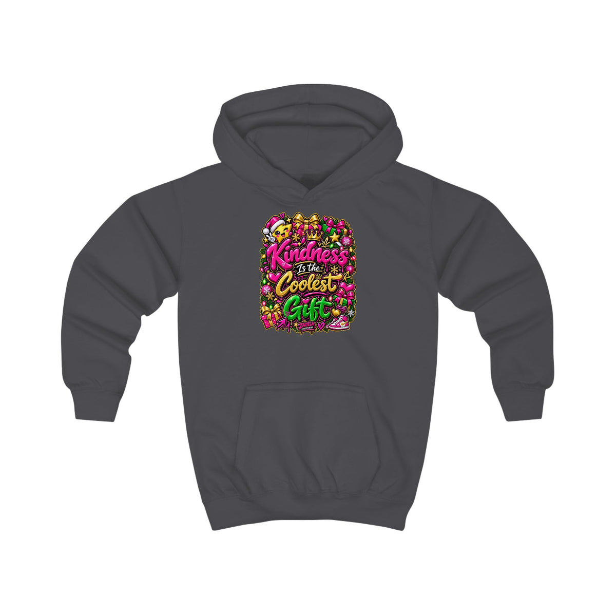 Kids Hoodie  Colorful Holiday Kids Hoodie (Kindness Is The Coolest Craft)