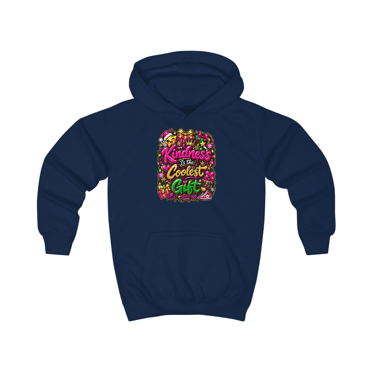 Kids Hoodie  Colorful Holiday Kids Hoodie (Kindness Is The Coolest Craft)