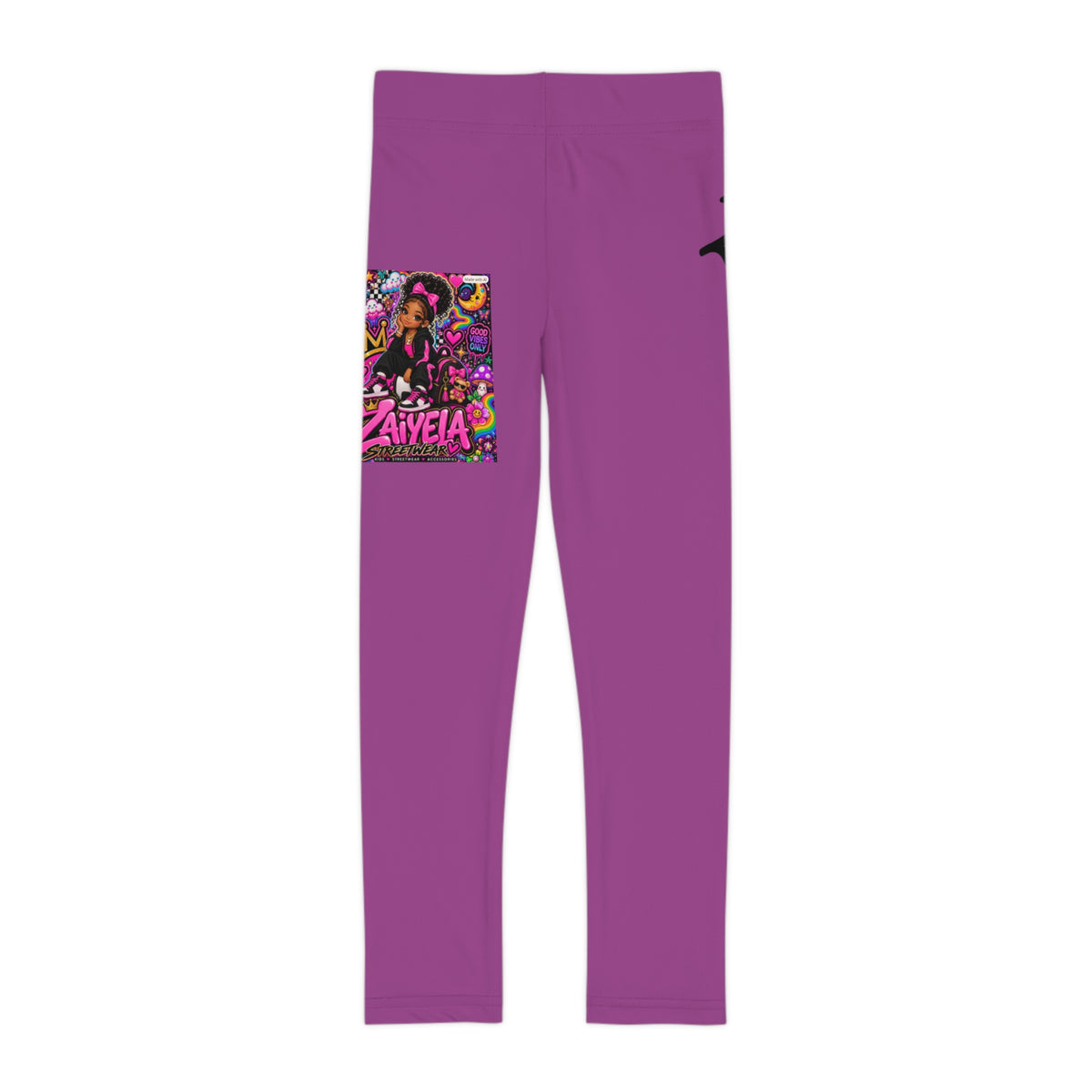 Kids Leggings Bright Pink  Zaiyela Graphic AOP Leggings for Girls