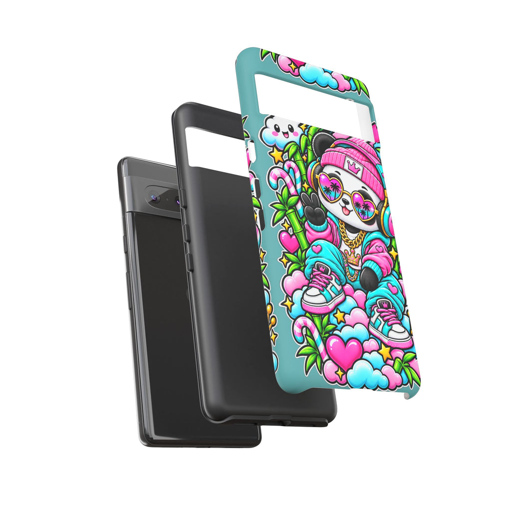 Cute Panda Phone Case Glam Panda Tropical Design