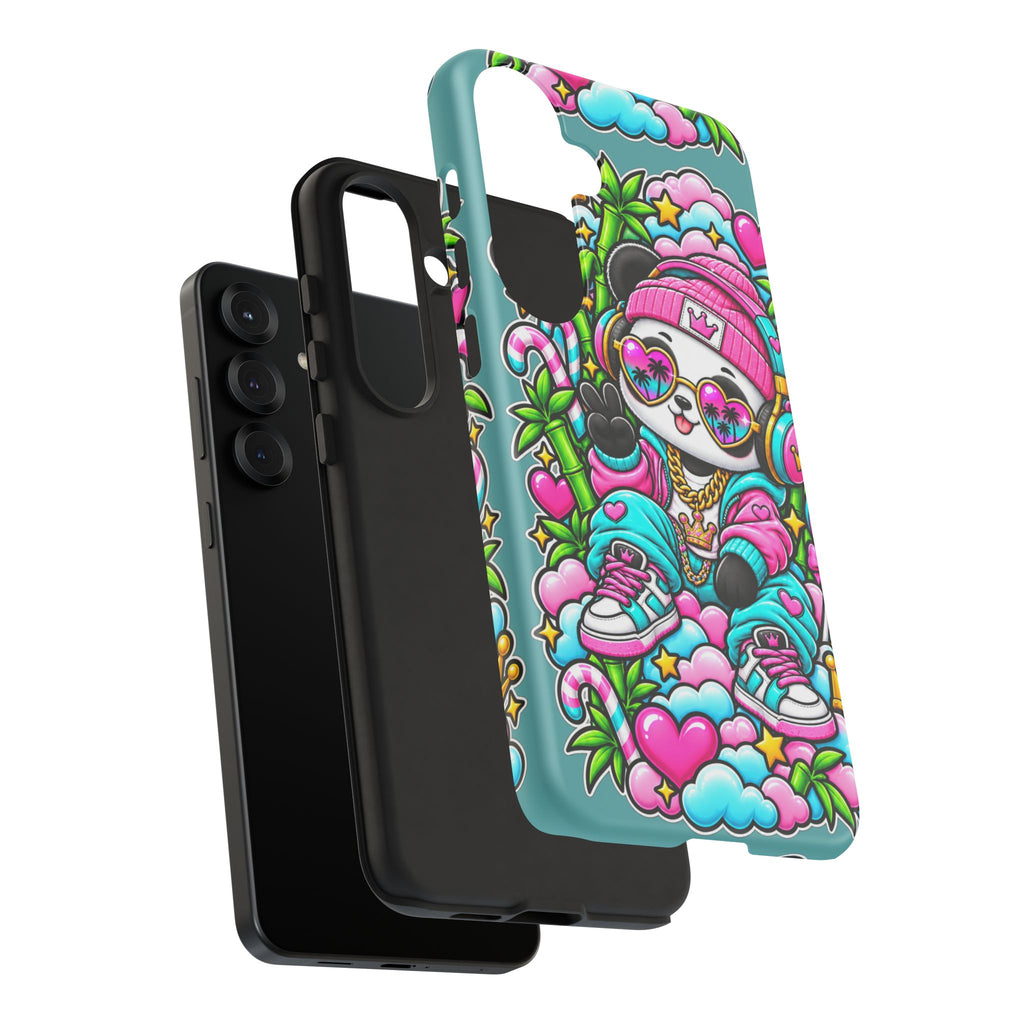 Cute Panda Phone Case Glam Panda Tropical Design
