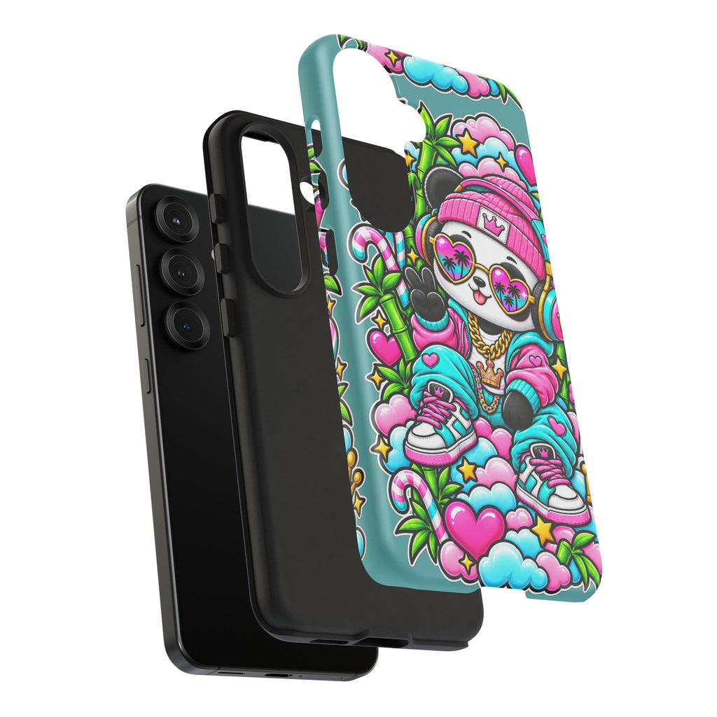 Cute Panda Phone Case Glam Panda Tropical Design
