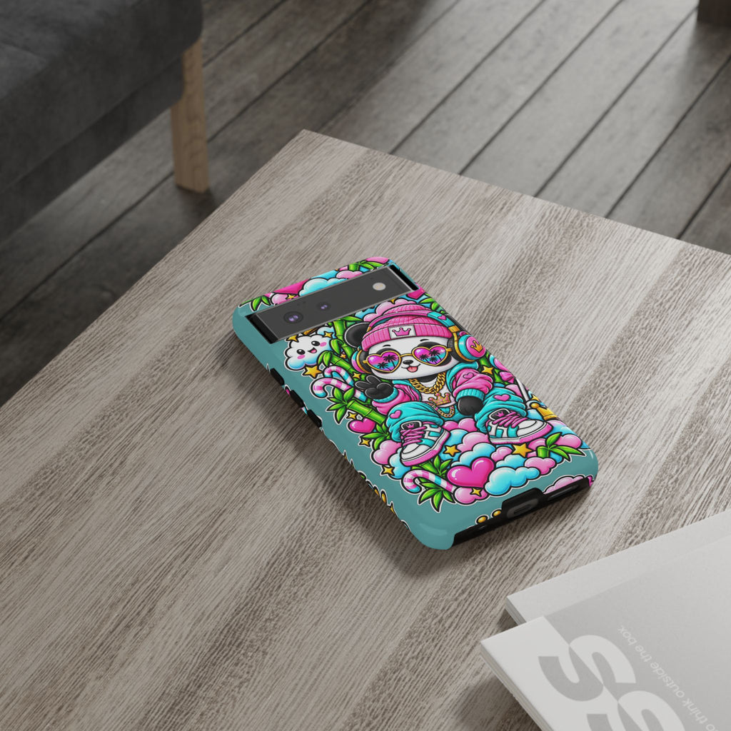 Cute Panda Phone Case Glam Panda Tropical Design